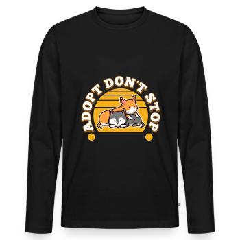 Adopt don't shop - Men's Premium Organic Long Sleeve Shirt - black - Front - Nico (187cm)