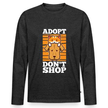 Adopt don't shop - Men's Premium Organic Long Sleeve Shirt - heather anthracite - Front - Nico (187cm)