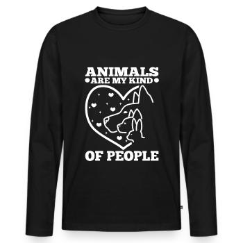 Les animaux sont mon genre de personnes - T-shirt manches longues Premium bio Homme - noir - Devant - Nico (187cm)