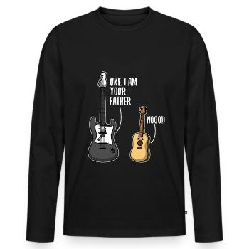 Uke i am your father - Männer Premium Bio Langarmshirt - Schwarz - Vorne - Nico (187cm)