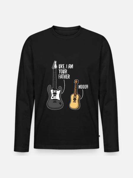 Uke i am your father - Men's Premium Organic Long Sleeve Shirt - black