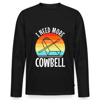 J’ai besoin de plus de Cowbell - T-shirt manches longues Premium bio Homme - noir - Devant - Nico (187cm)