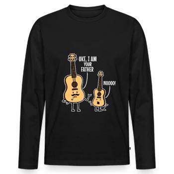 Uke i am your father - Männer Premium Bio Langarmshirt - Schwarz - Vorne - Nico (187cm)