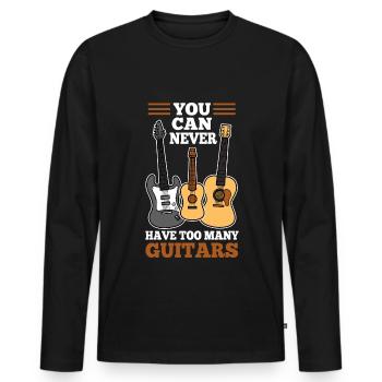 You can never have too many guitars - Men's Premium Organic Long Sleeve Shirt - black - Front - Nico (187cm)