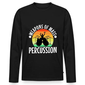 Armes de percussion de masse - T-shirt manches longues Premium bio Homme - noir - Devant - Nico (187cm)