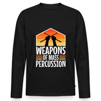 Armes de percussion de masse - T-shirt manches longues Premium bio Homme - noir - Devant - Nico (187cm)