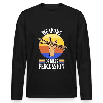 Armes de percussion de masse - T-shirt manches longues Premium bio Homme - noir - Devant - Nico (187cm)