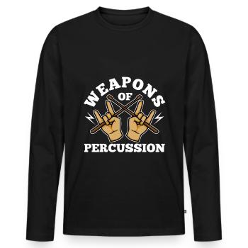 Armes de percussion de masse, Batteur - T-shirt manches longues Premium bio Homme - noir - Devant - Nico (187cm)