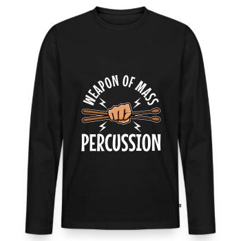 Armes de percussion de masse - T-shirt manches longues Premium bio Homme - noir - Devant - Nico (187cm)