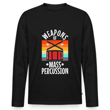 Armes de percussion de masse - T-shirt manches longues Premium bio Homme - noir - Devant - Nico (187cm)
