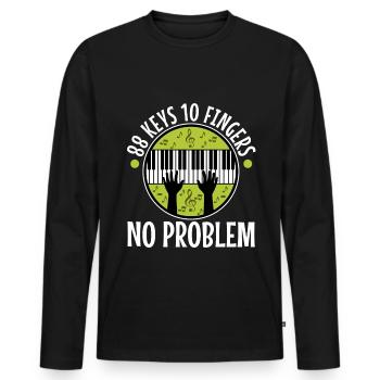 88 keys 10 fingers no problem - Männer Premium Bio Langarmshirt - Schwarz - Vorne - Nico (187cm)