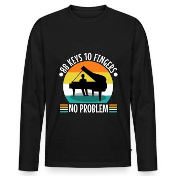88 keys 10 fingers no problem - Männer Premium Bio Langarmshirt - Schwarz - Vorne - Nico (187cm)