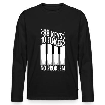 88 keys 10 fingers no problem - Männer Premium Bio Langarmshirt - Schwarz - Vorne - Nico (187cm)
