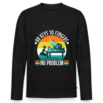 88 keys 10 fingers no problem - Männer Premium Bio Langarmshirt - Schwarz - Vorne - Nico (187cm)
