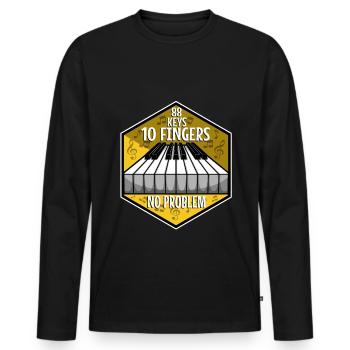 88 keys 10 fingers no problem - Männer Premium Bio Langarmshirt - Schwarz - Vorne - Nico (187cm)