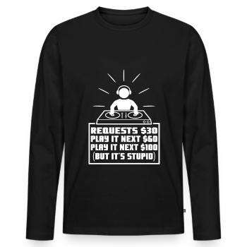 DJ Request - Men's Premium Organic Long Sleeve Shirt - black - Front - Nico (187cm)