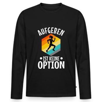 Aufgeben ist keine option - Männer Premium Bio Langarmshirt - Schwarz - Vorne - Nico (187cm)
