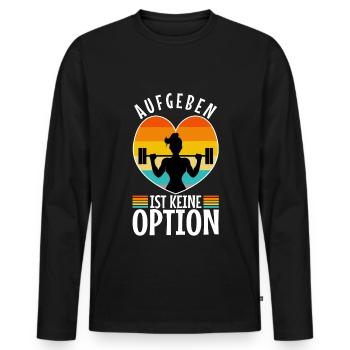 Giving up is not an option - Men's Premium Organic Long Sleeve Shirt - black - Front - Nico (187cm)