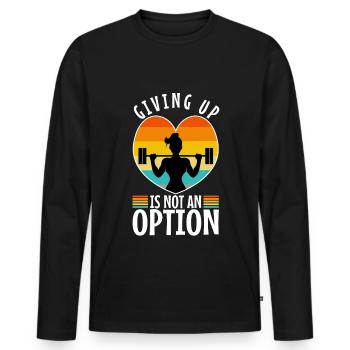 Giving up is not an option - Men's Premium Organic Long Sleeve Shirt - black - Front - Nico (187cm)