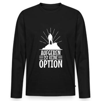 Aufgeben ist keine option - Männer Premium Bio Langarmshirt - Schwarz - Vorne - Nico (187cm)