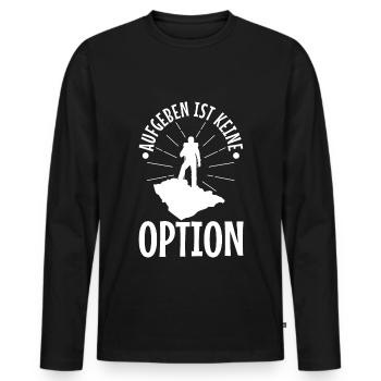 Aufgeben ist keine option - Männer Premium Bio Langarmshirt - Schwarz - Vorne - Nico (187cm)