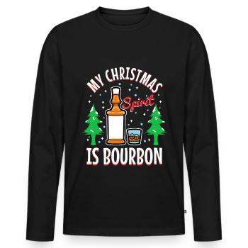 Mon de Noël est le bourbon - T-shirt manches longues Premium bio Homme - noir - Devant - Nico (187cm)