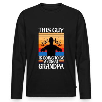 Ce gars va être un grand-père - T-shirt manches longues Premium bio Homme - noir - Devant - Nico (187cm)