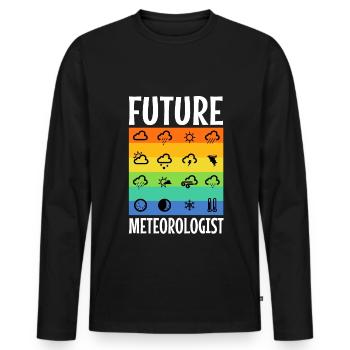 Future Meteorologist - Men's Premium Organic Long Sleeve Shirt - black - Front - Nico (187cm)