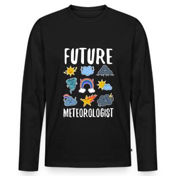 Future Meteorologist - Men's Premium Organic Long Sleeve Shirt - black - Front - Nico (187cm)