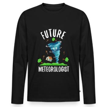 Future Meteorologist - Men's Premium Organic Long Sleeve Shirt - black - Front - Nico (187cm)