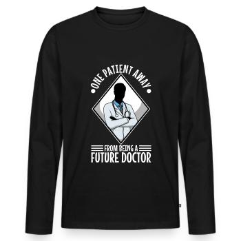 Un patient loin d’être un futur médecin - T-shirt manches longues Premium bio Homme - noir - Devant - Nico (187cm)