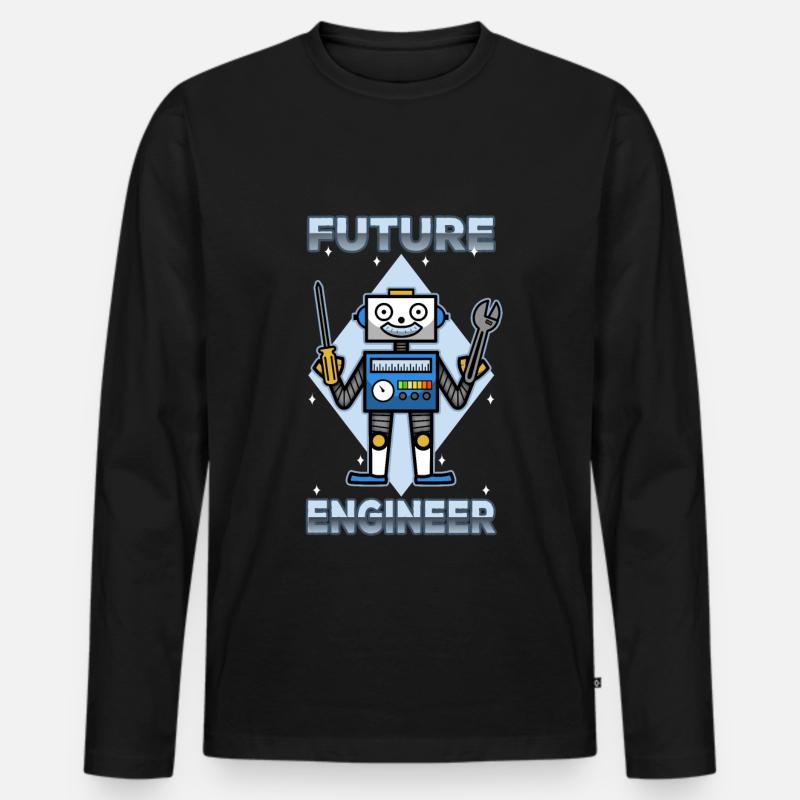 Future Engineer - Männer Premium Bio Langarmshirt - Schwarz