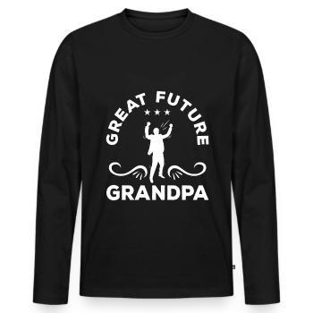 Great Future Grandpa - Men's Premium Organic Long Sleeve Shirt - black - Front - Nico (187cm)