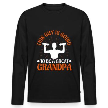 Ce gars va être un grand-père - T-shirt manches longues Premium bio Homme - noir - Devant - Nico (187cm)