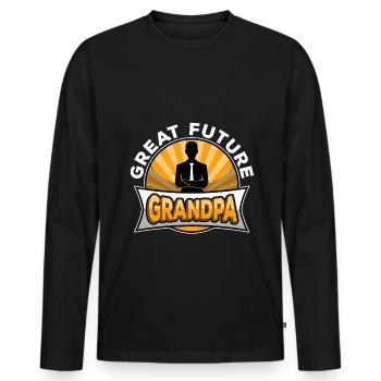 Great Future Grandpa - Men's Premium Organic Long Sleeve Shirt - black - Front - Nico (187cm)