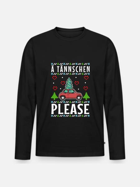 Ä Tännschen please - Männer Premium Bio Langarmshirt - Schwarz
