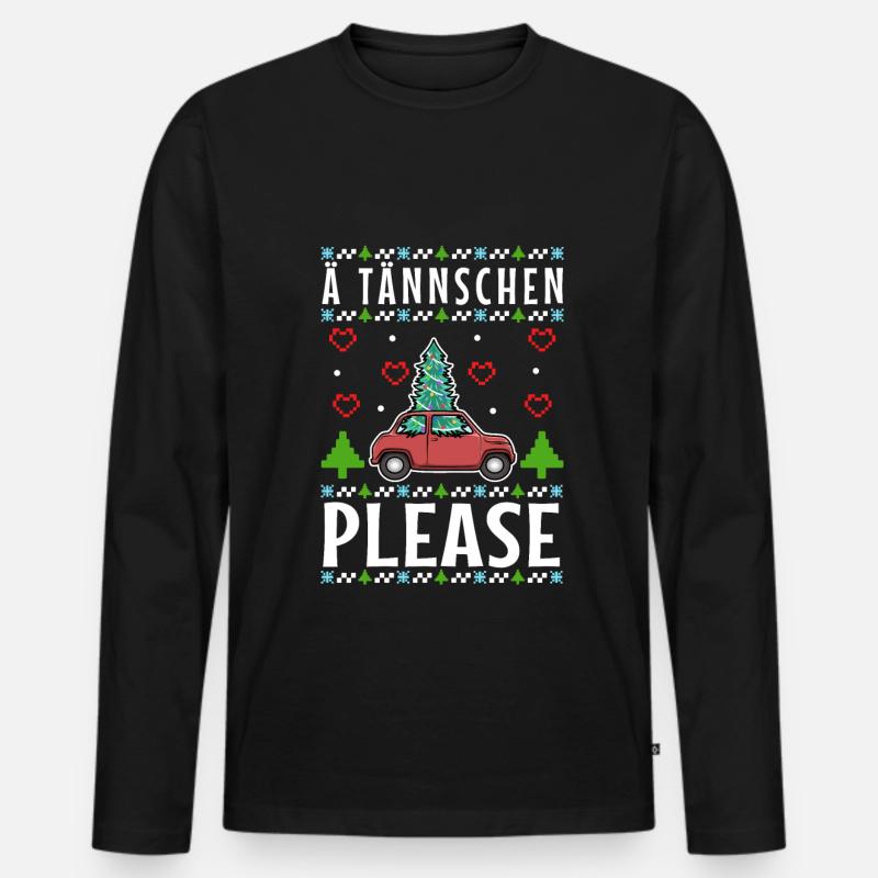 Ä Tännschen please - Männer Premium Bio Langarmshirt - Schwarz