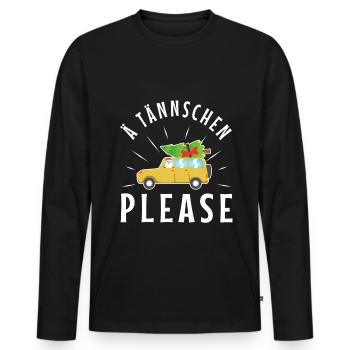 Ä Tännschen please - Männer Premium Bio Langarmshirt - Schwarz - Vorne - Nico (187cm)