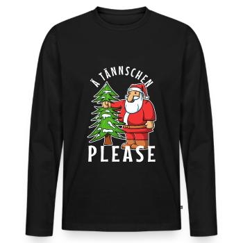Ä Tännschen please - Männer Premium Bio Langarmshirt - Schwarz - Vorne - Nico (187cm)