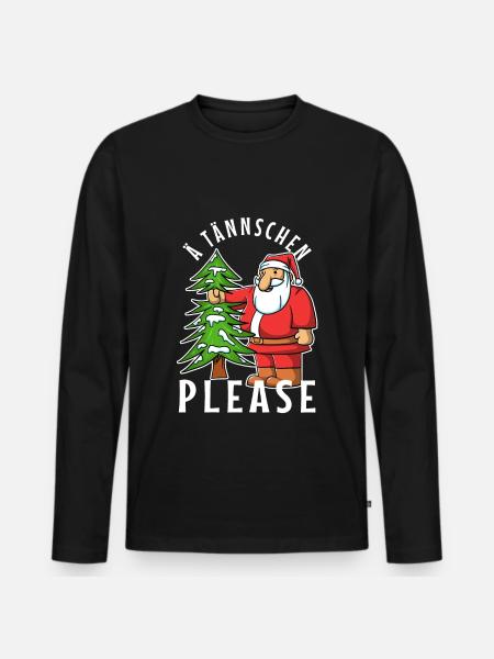 Ä Tännschen please - Männer Premium Bio Langarmshirt - Schwarz