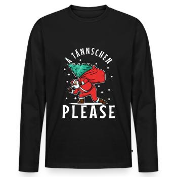 Ä Tännschen please - Männer Premium Bio Langarmshirt - Schwarz - Vorne - Nico (187cm)