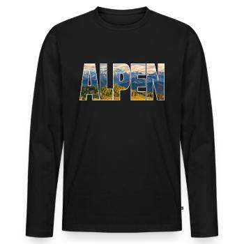 Alps - Men's Premium Organic Long Sleeve Shirt - black - Front - Nico (187cm)