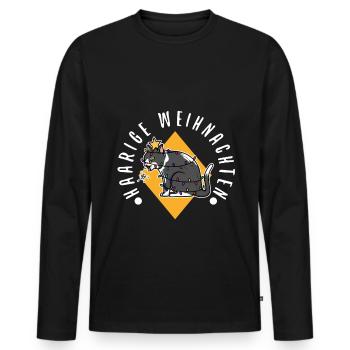 Haarige weihnachten - Männer Premium Bio Langarmshirt - Schwarz - Vorne - Nico (187cm)