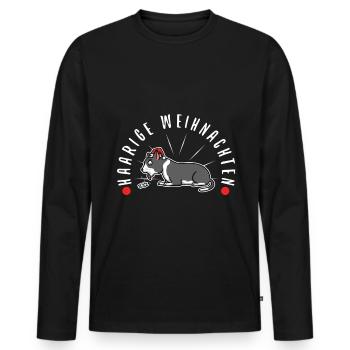 Haarige weihnachten - Männer Premium Bio Langarmshirt - Schwarz - Vorne - Nico (187cm)