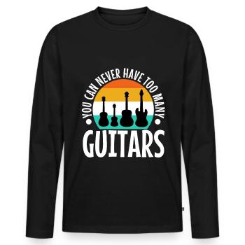 You can never have too many guitars - Men's Premium Organic Long Sleeve Shirt - black - Front - Nico (187cm)