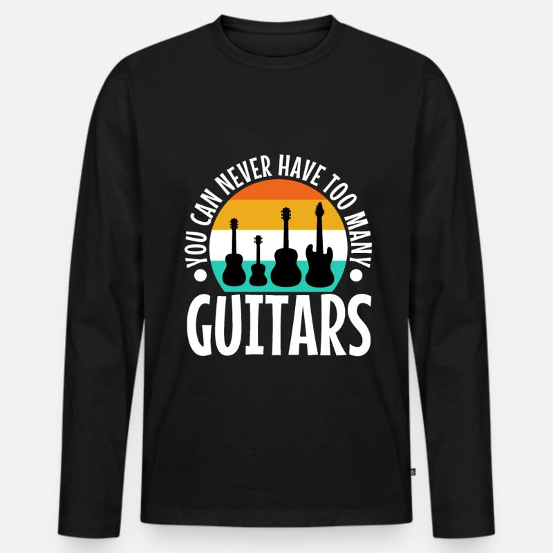 You can never have too many guitars - Männer Premium Bio Langarmshirt - Schwarz