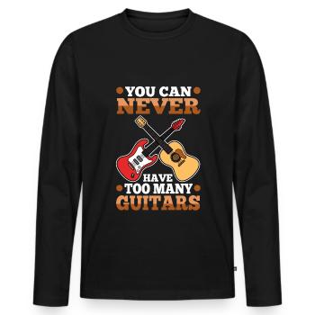 You can never have too many guitars - Men's Premium Organic Long Sleeve Shirt - black - Front - Nico (187cm)