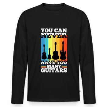 You can never have too many guitars - Men's Premium Organic Long Sleeve Shirt - black - Front - Nico (187cm)