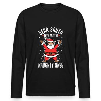 Dear santa they are the naughty ones - Men's Premium Organic Long Sleeve Shirt - black - Front - Nico (187cm)