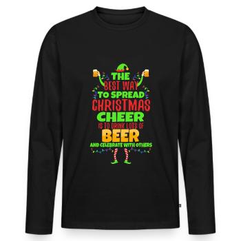 The best way to spread christmas cheer - Männer Premium Bio Langarmshirt - Schwarz - Vorne - Nico (187cm)